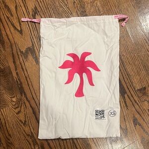 Pink Palm Puff 18” Drawstring Bag